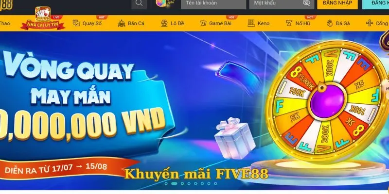 Xem qua những chương trình khuyến mãi FIVE88 mới nhất