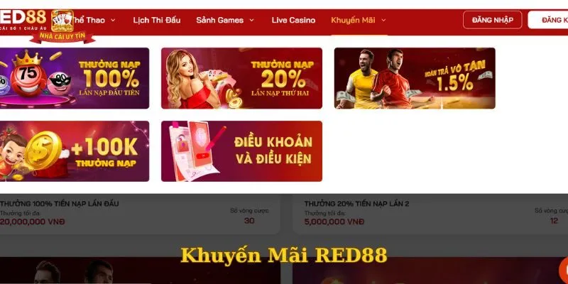 Tổng hợp những chương trình ưu đãi khuyến mãi RED88 cực hot