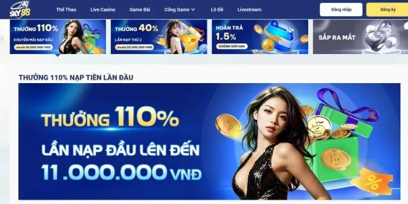Khuyến mãi hoàn trả cược cho hội viên tại SKY88