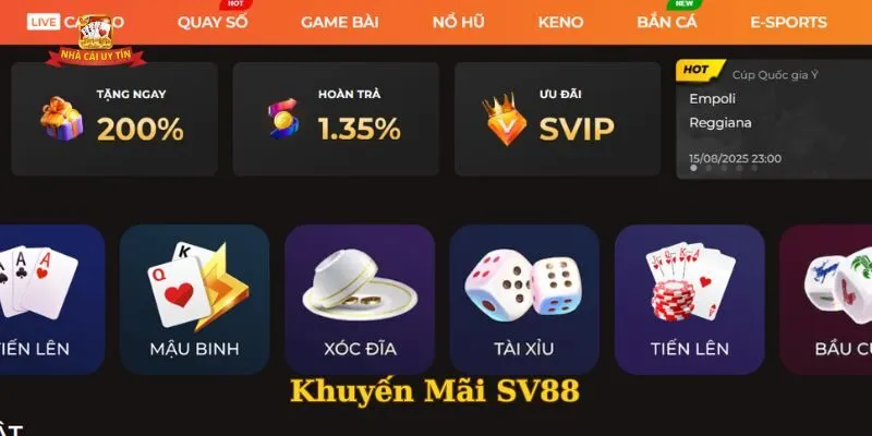 Khám phá những chương trình ưu đãi khuyến mãi SV88 độc nhất 