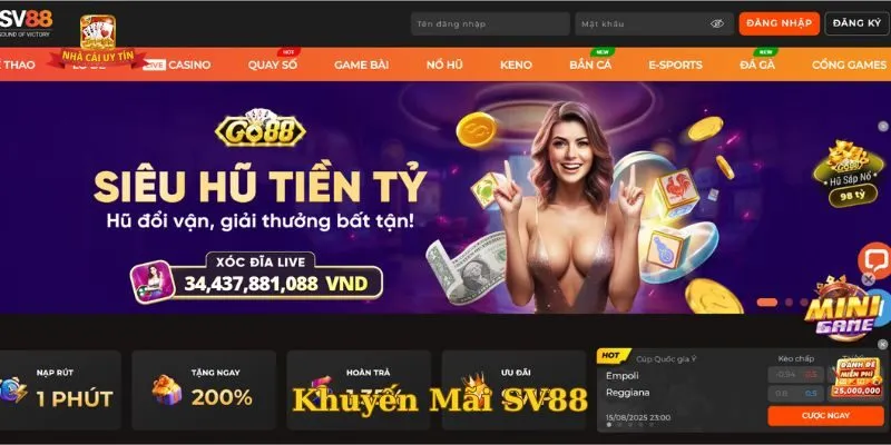 Khuyến Mãi SV88 – Săn Thưởng Mỗi Ngày, Nhận Tiền Thưởng Khủng