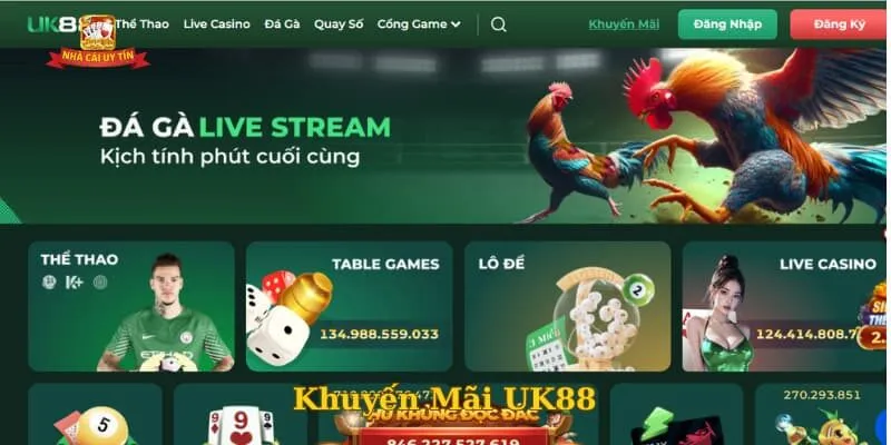 Khuyến mãi UK88 - Quà tặng hấp dẫn của nhà cái cho hội viên
