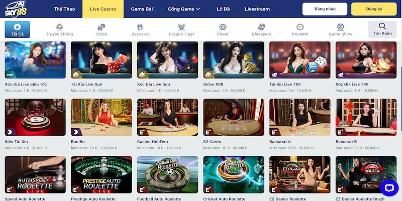 Kho trò chơi SKY88 đang cung cấp